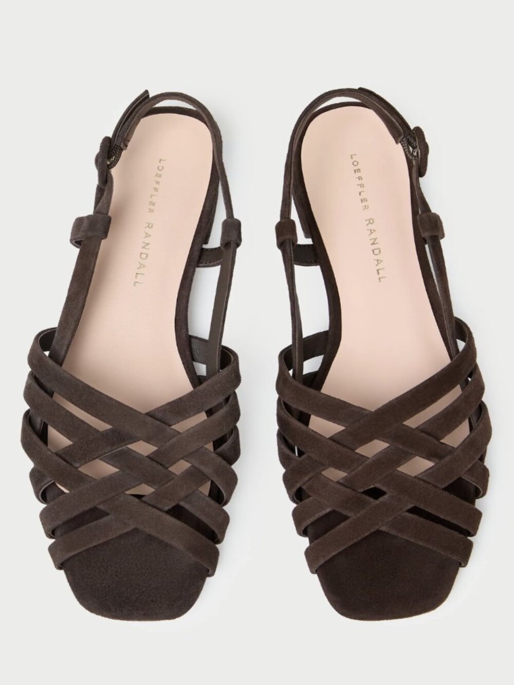NEW Loeffler Randall size 8 Shelly Brown Suede Flat Sandal